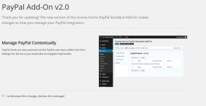 Gravity Forms Paypal Standard Addon